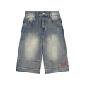 Checkered LH Baggy Denim Shorts