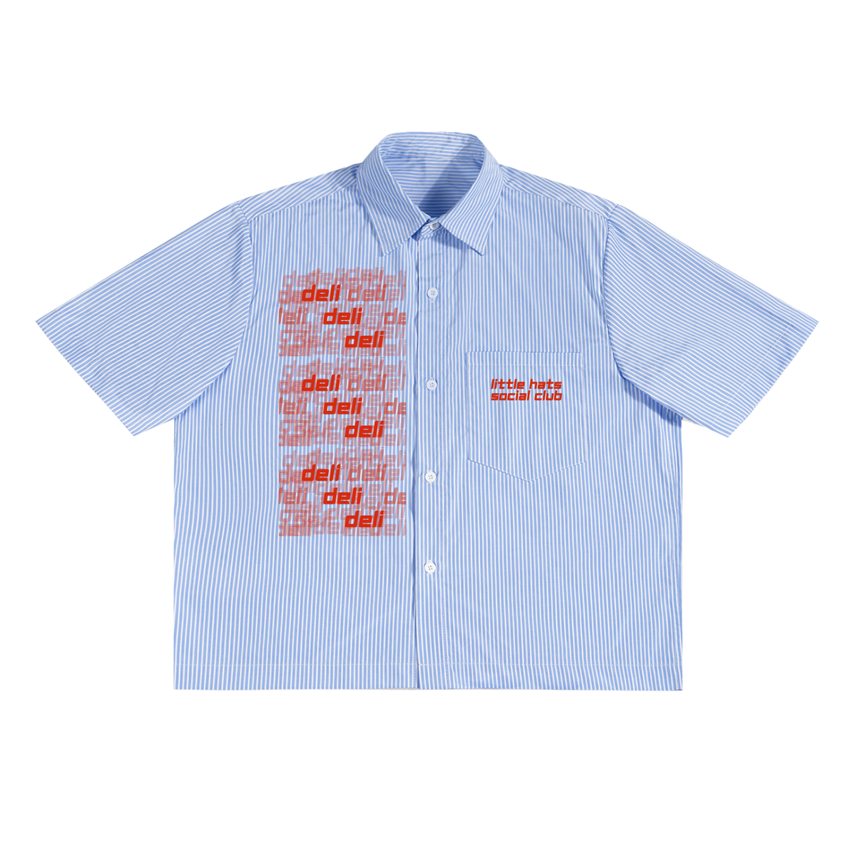 Catch me in the Deli button shirt